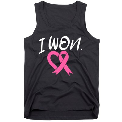 I Won Breast Cancer Awareness Support Pink Ribbon Survivor C Tank Top