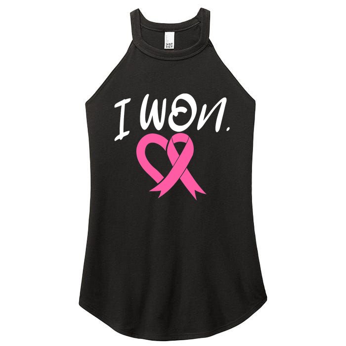 I Won Breast Cancer Awareness Support Pink Ribbon Survivor C Women's Perfect Tri Rocker Tank