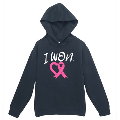 I Won Breast Cancer Awareness Support Pink Ribbon Survivor C Urban Pullover Hoodie