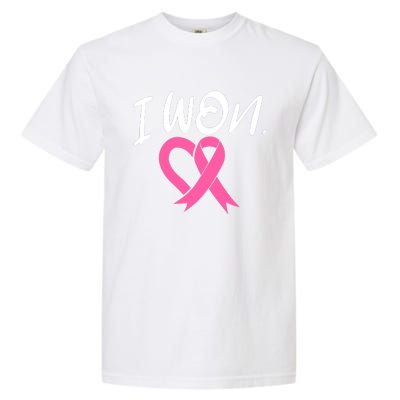 I Won Breast Cancer Awareness Support Pink Ribbon Survivor C Garment-Dyed Heavyweight T-Shirt