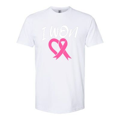 I Won Breast Cancer Awareness Support Pink Ribbon Survivor C Softstyle CVC T-Shirt