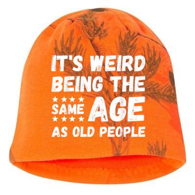 It's Weird Being The Same Age As Old People Pun Humor Kati - Camo Knit Beanie