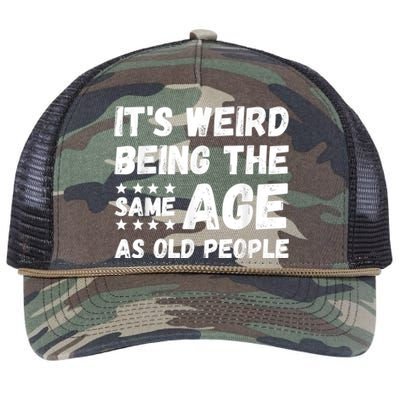 It's Weird Being The Same Age As Old People Pun Humor Retro Rope Trucker Hat Cap