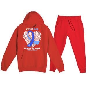 I Wear Blue For My Nephew Hydrocephalus Awareness Premium Hooded Sweatsuit Set