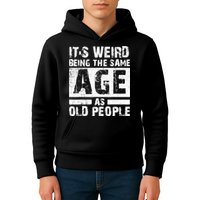It's Weird Being The Same Age As Old People Funny Vintage Kids Hoodie