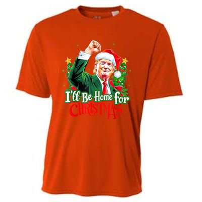 I Will Be Home For Christmas Trump Santa Xmas 2024 Funny Gift Cooling Performance Crew T-Shirt