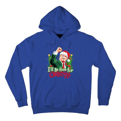 I Will Be Home For Christmas Trump Santa Xmas 2024 Funny Gift Hoodie