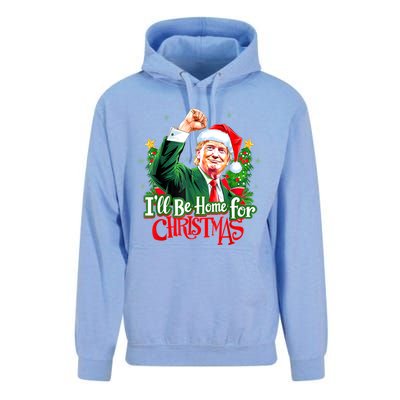 I Will Be Home For Christmas Trump Santa Xmas 2024 Funny Gift Unisex Surf Hoodie