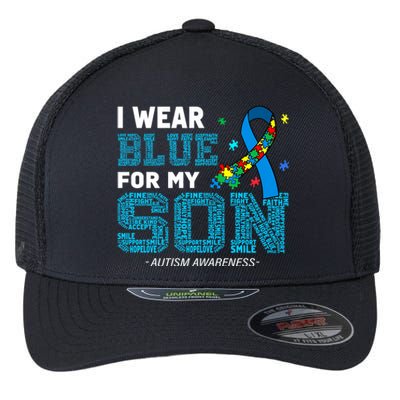 I Wear Blue For My Son Autism Awareness Month Flexfit Unipanel Trucker Cap