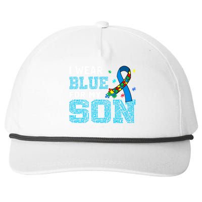 I Wear Blue For My Son Autism Awareness Month Snapback Five-Panel Rope Hat