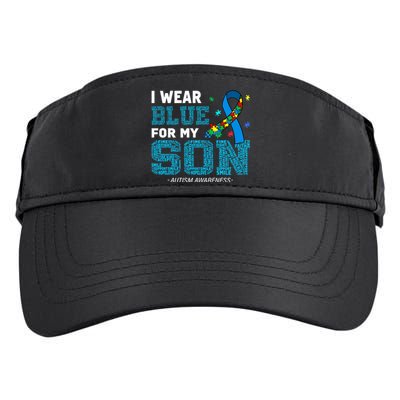 I Wear Blue For My Son Autism Awareness Month Adult Drive Performance Visor