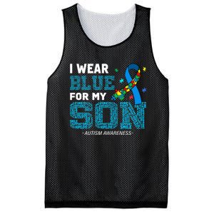 I Wear Blue For My Son Autism Awareness Month Mesh Reversible Basketball Jersey Tank