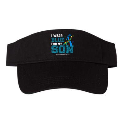 I Wear Blue For My Son Autism Awareness Month Valucap Bio-Washed Visor