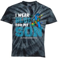 I Wear Blue For My Son Autism Awareness Month Kids Tie-Dye T-Shirt