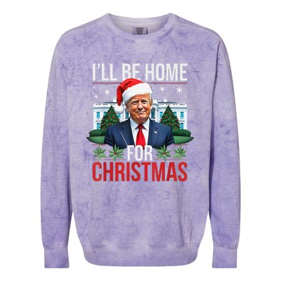 I Will Be Home For Christmas Funny Trump Colorblast Crewneck Sweatshirt