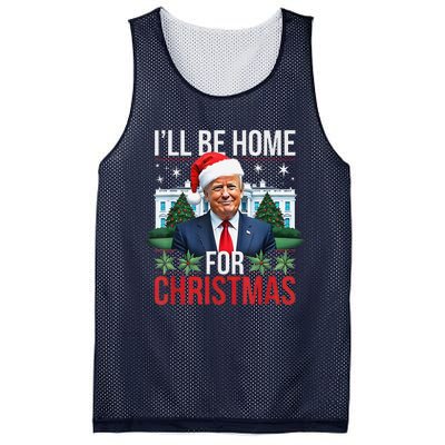 I Will Be Home For Christmas Funny Trump Mesh Reversible Basketball Jersey Tank