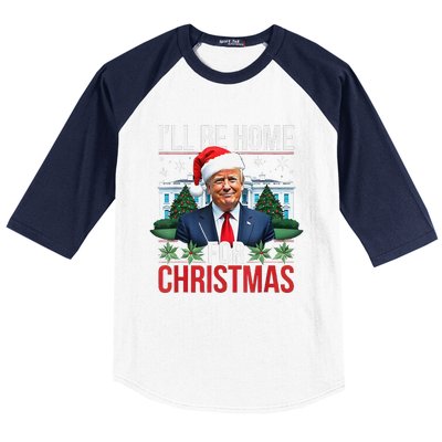 I Will Be Home For Christmas Funny Trump Baseball Sleeve Shirt