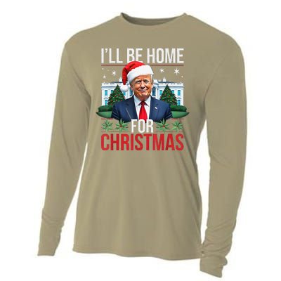 I Will Be Home For Christmas Funny Trump Cooling Performance Long Sleeve Crew