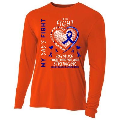 I Wear Blue For Father My Dad's Fight Colon Cancer Awareness Meaningful Gift Cooling Performance Long Sleeve Crew