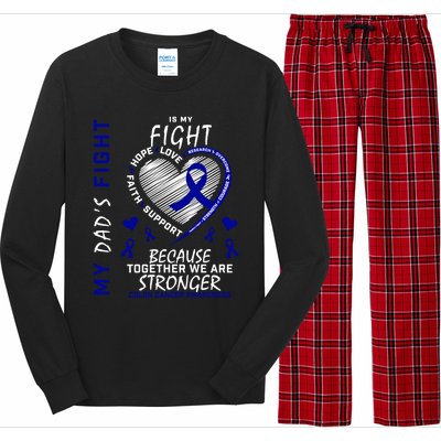 I Wear Blue For Father My Dad's Fight Colon Cancer Awareness Meaningful Gift Long Sleeve Pajama Set