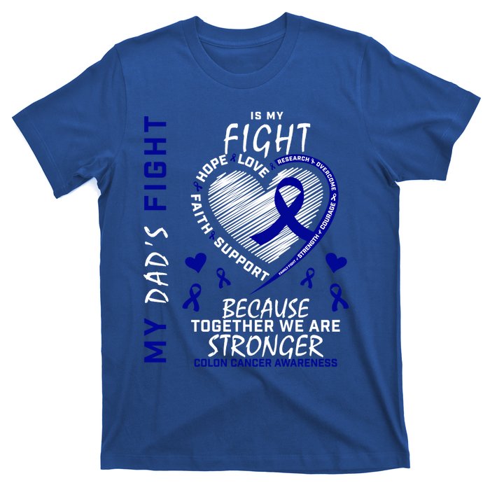 I Wear Blue For Father My Dad's Fight Colon Cancer Awareness Meaningful Gift T-Shirt