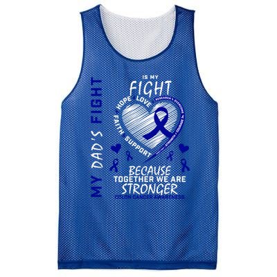 I Wear Blue For Father My Dad's Fight Colon Cancer Awareness Meaningful Gift Mesh Reversible Basketball Jersey Tank