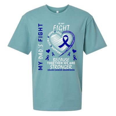 I Wear Blue For Father My Dad's Fight Colon Cancer Awareness Meaningful Gift Sueded Cloud Jersey T-Shirt