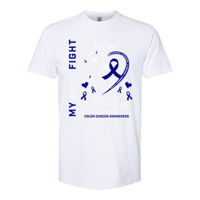 I Wear Blue For Father My Dad's Fight Colon Cancer Awareness Meaningful Gift Softstyle CVC T-Shirt