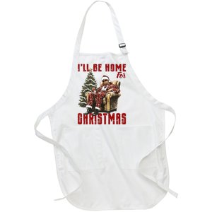 I Will Be Home For Christmas Xmas Holiday Donald Trump President Full-Length Apron With Pockets