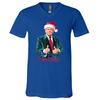 I Will Be Home For Christmas Trump Santa Xmas 2024 Funny Gift V-Neck T-Shirt