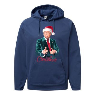 I Will Be Home For Christmas Trump Santa Xmas 2024 Funny Gift Performance Fleece Hoodie