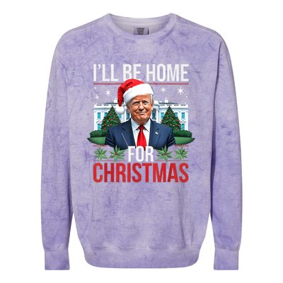 I Will Be Home For Christmas Funny Trump Colorblast Crewneck Sweatshirt