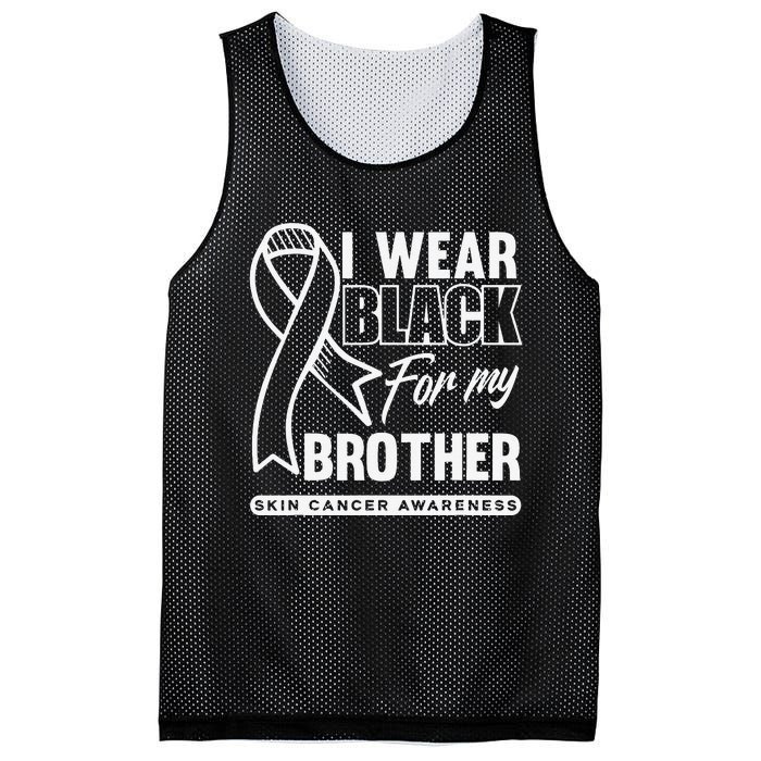 I Wear Black For My Brother Melanoma Skin Cancer Awareness Mesh Reversible Basketball Jersey Tank