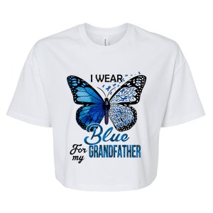 I Wear Blue For Grandfather Colon Cancer Awareness Gift Bella+Canvas Jersey Crop Tee