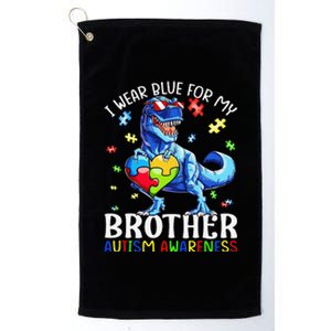 I Wear Blue For My Brother Autism Awareness Dinosaur Platinum Collection Golf Towel