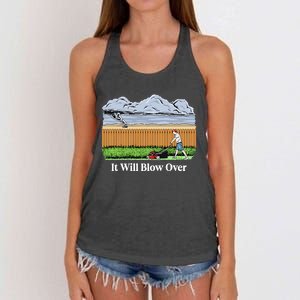 It Will Blow Over Women's Knotted Racerback Tank