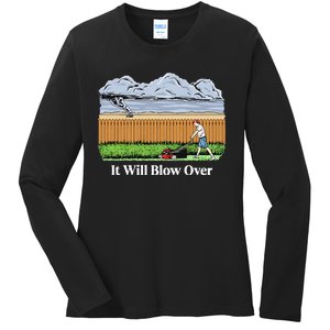 It Will Blow Over Ladies Long Sleeve Shirt