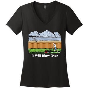 It Will Blow Over Women's V-Neck T-Shirt