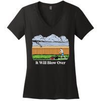 It Will Blow Over Women's V-Neck T-Shirt