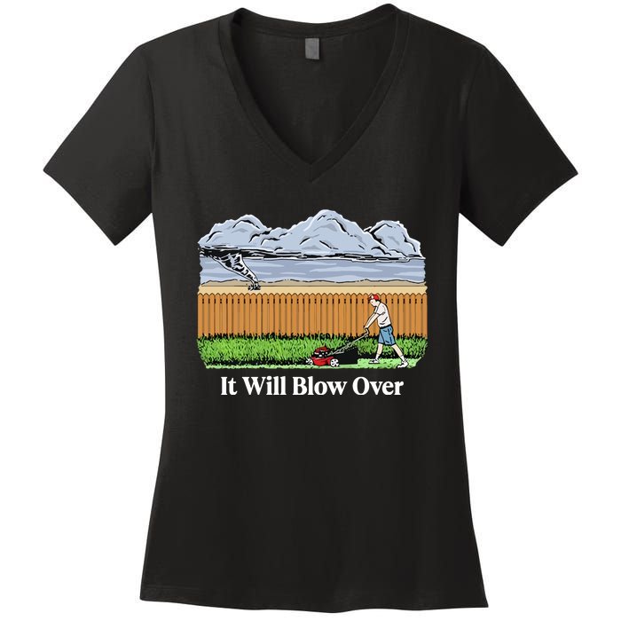 It Will Blow Over Women's V-Neck T-Shirt