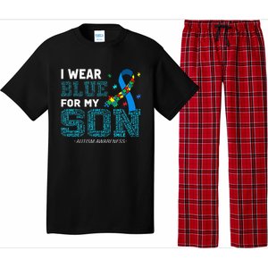 I Wear Blue For My Son Autism Awareness Month Mom Dad Pajama Set