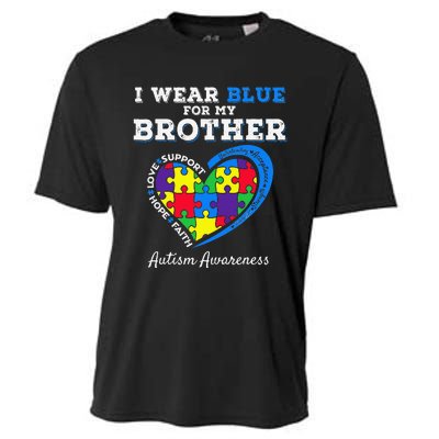 I Wear Blue For My Brother Autism Awareness Sister Cooling Performance Crew T-Shirt