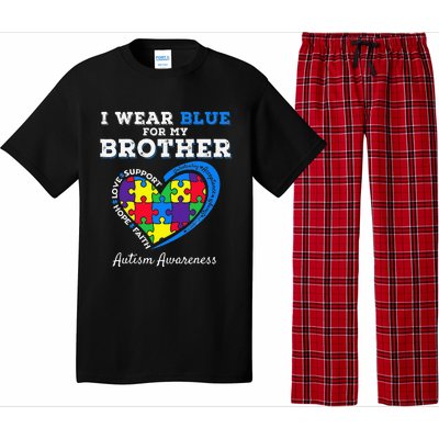 I Wear Blue For My Brother Autism Awareness Sister Pajama Set