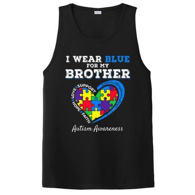 I Wear Blue For My Brother Autism Awareness Sister PosiCharge Competitor Tank