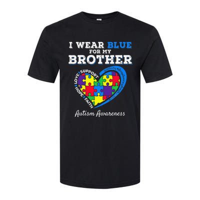 I Wear Blue For My Brother Autism Awareness Sister Softstyle CVC T-Shirt