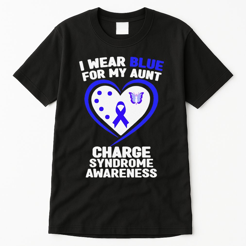 I Wear Blue For My Aunt Charge Syndrome Awareness Tall T-Shirt