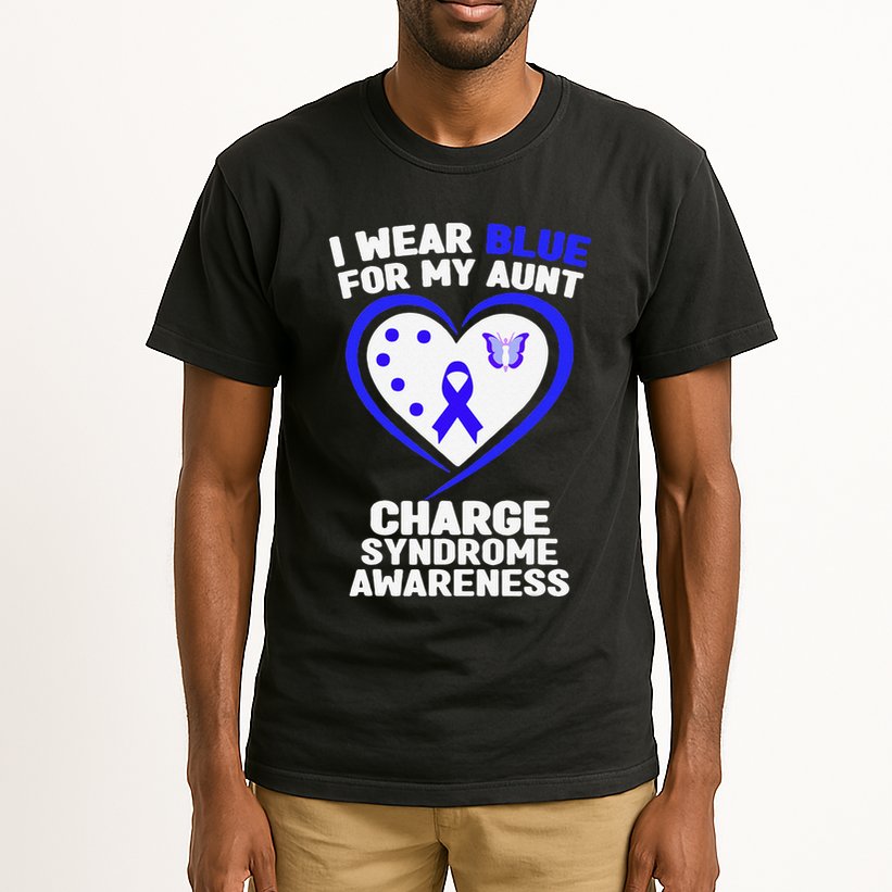 I Wear Blue For My Aunt Charge Syndrome Awareness Tall T-Shirt
