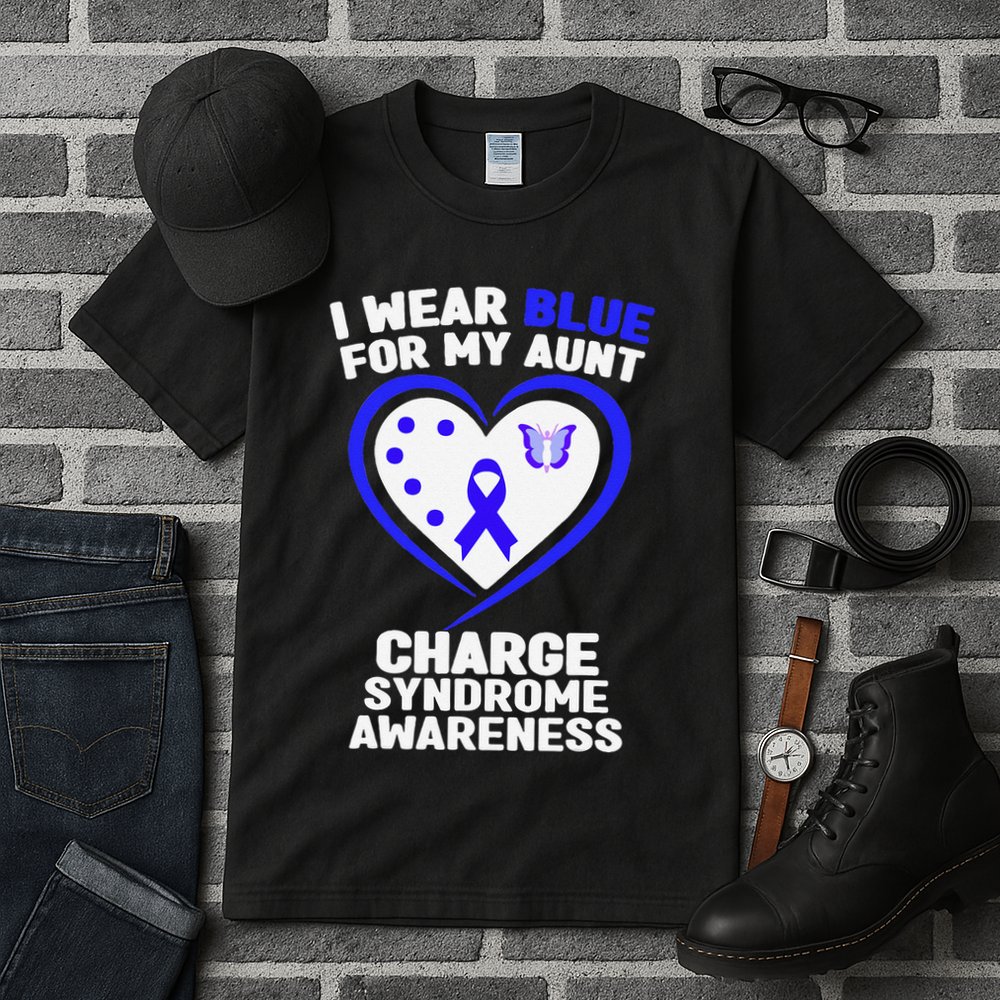 I Wear Blue For My Aunt Charge Syndrome Awareness Tall T-Shirt