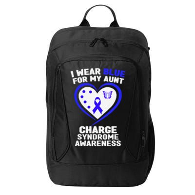 I Wear Blue For My Aunt Charge Syndrome Awareness City Backpack