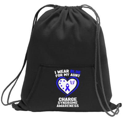 I Wear Blue For My Aunt Charge Syndrome Awareness Sweatshirt Cinch Pack Bag